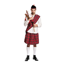 Schotten Kostüm Herren Schottenrock Kilt schottische Kleidung + Schottenmütze