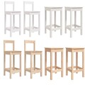2er Set Barhocker Kiefernholz Holz Barstühle Küchenstühle mit/ohne Rückenlehne