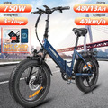 20 Zoll Elektrofahrrad 750W 48V 13AH Faltbares Fat Tire Mountainbike MTB E-Bike