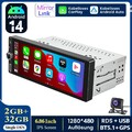 1DIN 6.86 Zoll Android 14 Autoradio Apple Carplay GPS NAVi WIFI BT USB +Kamera