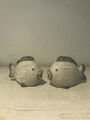 2er Set Deko Fische beige/braun - maritime Deko - Shabby, Keramik
