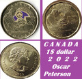 Kanada Münzliste 1$ Dollar 2022 Oscar Peterson Pianist Klaviermusik Hände Freiheit