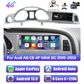 6+128G Carplay Für Audi A6 C6 4F MMI 3G 10-12 Android Auto Autoradio GPS 4G Cam