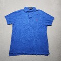 Polo Ralph Lauren Herren Poloshirt Polohemd Gr. L Blau Custom Fit Baumwolle Logo