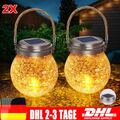 2er Set LED Solar Hängeleuchte Garten Deko Solarleuchte Gartenleuchte Hängelampe