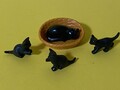 Playmobil Ersatzteil Tiere Zubehör 4x schwarze Katze & Katzenkorb Haustiere