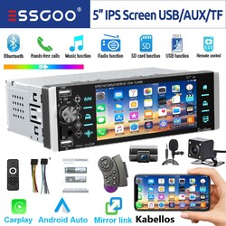 Autoradio 5" 1 DIN Wireless Apple Carplay Android Auto USB Bluetooth MIK DVR KAM
