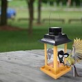 Solar Vogelfutterhaus Deko hängend mit LED Lampe für Veranda Außen Gehweg