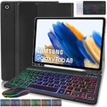 QWERTZ Beleuchtete Tastatur Hülle Für Samsung Galaxy Tab A9+ A8 A7 S6 Lite S9 S8