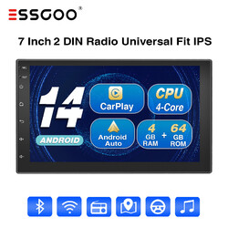 2 DIN 7" Autoradio Android 14 Auto Carplay Bluetooth GPS NAVIGATION Wifi 4+64G