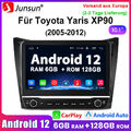 6+128GB Carplay 10.1"Android12 Autoradio GPS RDS Für Toyota Yaris XP90 2005-2012