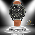 Tommy Hilfiger Analog Quarz Uhr für Herren mit braunem Lederarmband 1791470