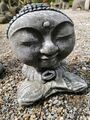 Buddha Skulptur Figur Statue Mönch sitzend Stein Steinguss Garten EYEBRIGHT 20cm