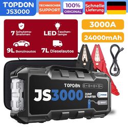 TOPDON JS3000 12V Auto Starthilfe Jump Starter Booster Powerbank 3000A 3in1 PKW