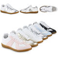 Damen Sneaker Low Bequeme Schnürer Basic Schuhe 841170