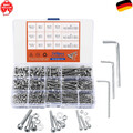 540 Stk M3 M4 M5 Zylinderschrauben mit Muttern Unterlegscheiben Set, Edelstahl S