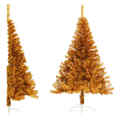 Künstlicher Halb-Weihnachtsbaum mit Ständer Gold 180 cm PET
