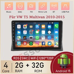 Für VW T5 Multivan 2010-2015 Android 15 Carplay Autoradio 2+32G GPS NAV WIFI BT