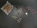 Konvolut Halskette Kreuz Rosenkranz Gebetskette Katholisch Perlen