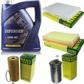MANN Inspektionspaket 5L MANNOL Defender 10W-40 für Seat Toledo II 1.9 TDi Leon