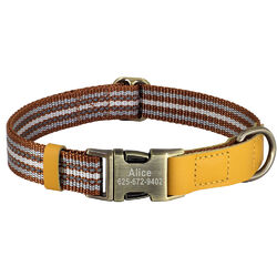 Personalisiert Hundehalsband Nylon Reflektierend mit Name Gravur Halsbänder S-L