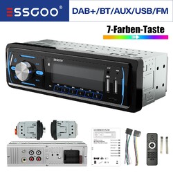 Autoradio DAB+ 1DIN Mit Bluetooth RDS/AM/FM/2x USB/TF/AUX Freisprech 7-Farben