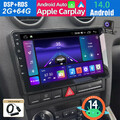 Android 14 2+64GB Für AUDI A3 8P 2003-2012 Autoradio Carplay Navi GPS Kam DAB+