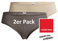 2er Pack conta Bikinislip Größe 38 Feinripp 789-8542 milchkaffee + palisander 