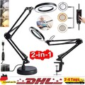 2-in-1 Lupe mit Licht und Ständer 10X Lupenleucht Dimmbare LED Schreibtischlampe