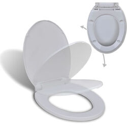 WC Sitz Absenkautomatik Toilettendeckel Toilettensitz Klodeckel Deckel Weiß Oval