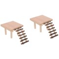  2 Pcs Massive Holzhalterung Partition Hamster Stehplattform Kleine Tierrampe
