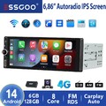 DAB+ 8Core 6+128G 1DIN 7" Apple Carplay Android 14 Autoradio GPS NAVI RDS KAM 4G