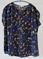 Damen Bluse Esprit dunkelblau mit Schmetterlingen, Gr. 36, neu ohne Etikett
