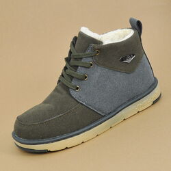 Herren Boots HighTop Schuhe mit Warmfutter Khaki/Grau