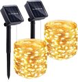 50-300 LEDs Solar Lichterkette Beleuchtung Kupferdraht Party Garten Außen Deko