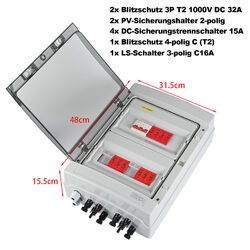 Solar Anschlusskasten Photovoltaik AC DC 1-string 2-strings Überspannungsschutz