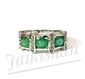 Smaragd Edelstein 925 Sterling Silber Pave Diamant Ring Mai Geburtsstein Schmuck
