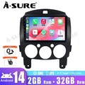 2+32G Android 14 Autoradio Für Mazda 2 2007-2013 Carplay GPS NAVI Bluetooth DAB+