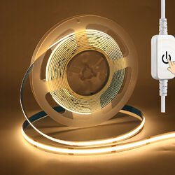 DC 5V Dimmbar COB LED Streifen Stripe USB Leiste Band Lichtschlauch Leuchte 1-3m