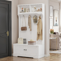 Garderobe-Set mit Sitzbank,Flurgarderobe Schuhschrank Kleiderständer Regale Hake