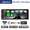 Android 13 2+32G DAB+ Autoradio 1 DIN Carplay 6.9" Touch Screen BT GPS NAV Kam