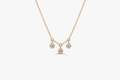 Diamant Hals Kette Collier 3 Brillanten 0,11 ct Karat VS 14K 585 Gold Layered