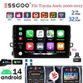 DAB+ Für Toyota Auris 2006-2012 Autoradio Carplay Android14 GPS Navi BT 32G KAM