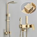 Duscharmatur Duschset Gold Regendusche Edelstahl Duschsäule Duschsystem