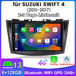 CarPlay 128G Android 13 Autoradio GPS Navi Für Suzuki Swift IV FZ 2011-2017 DAB+