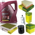 Motor-Öl 5L MANNOL 5W-30 Combi LL+MANN-FILTER Filterpaket für Skoda Fabia 6Y2