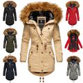 Marikoo Damen Winter Jacke Kurz Mantel Parka Kapuze warm Kunstfell La Viva Princ