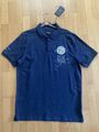 Daniel Hechter Paris Polo Shirt Hemd L Neu blau Büro Schule Theater Party Urlaub