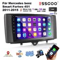 DAB+ 32G Android 13 Apple Carplay Autoradio GPS Kam Für Smart Fortwo 451 2011-15