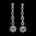 925 Sterlingsilber Ohrringe Himmelblauer Topas Edelstein Schmuck